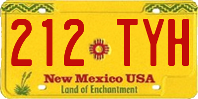 NM license plate 212TYH