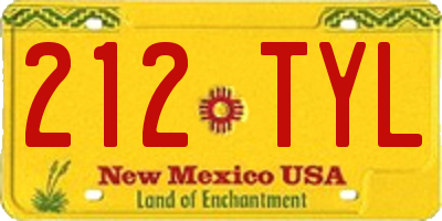 NM license plate 212TYL