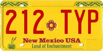 NM license plate 212TYP