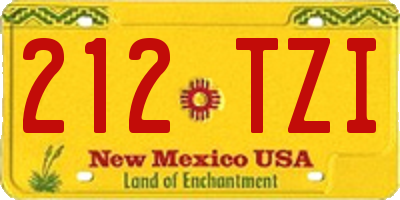 NM license plate 212TZI