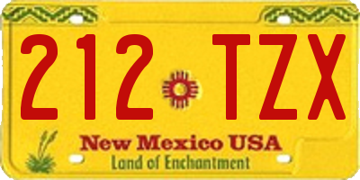 NM license plate 212TZX