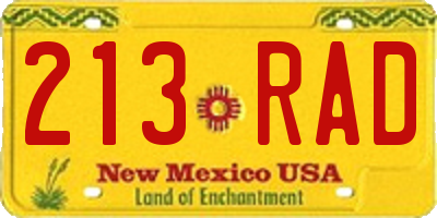 NM license plate 213RAD