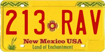 NM license plate 213RAV