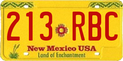 NM license plate 213RBC