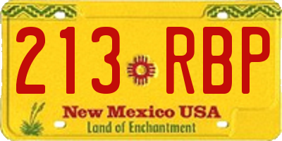 NM license plate 213RBP