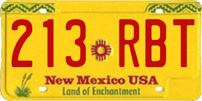 NM license plate 213RBT