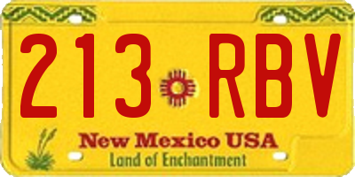 NM license plate 213RBV