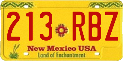 NM license plate 213RBZ
