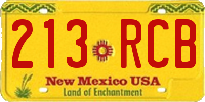 NM license plate 213RCB