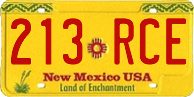 NM license plate 213RCE