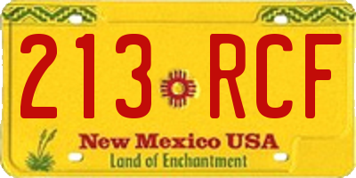 NM license plate 213RCF