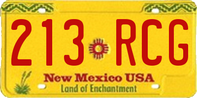 NM license plate 213RCG