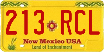 NM license plate 213RCL