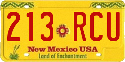 NM license plate 213RCU