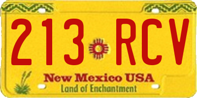 NM license plate 213RCV