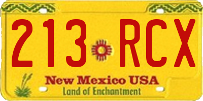 NM license plate 213RCX