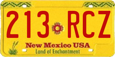 NM license plate 213RCZ