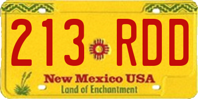 NM license plate 213RDD