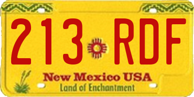 NM license plate 213RDF