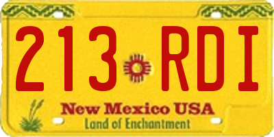 NM license plate 213RDI
