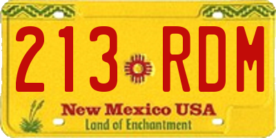 NM license plate 213RDM