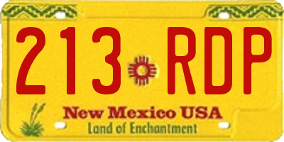 NM license plate 213RDP
