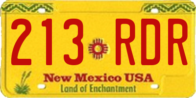 NM license plate 213RDR