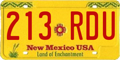 NM license plate 213RDU