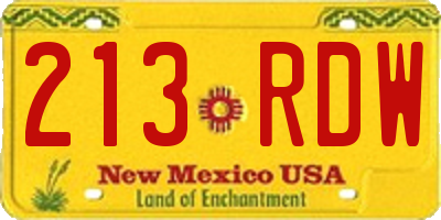 NM license plate 213RDW