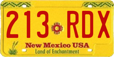 NM license plate 213RDX