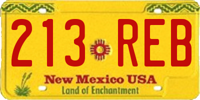 NM license plate 213REB