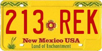NM license plate 213REK