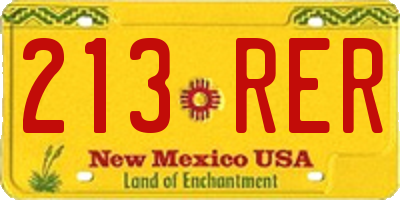 NM license plate 213RER