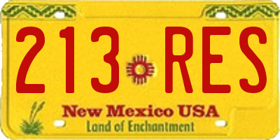 NM license plate 213RES