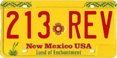 NM license plate 213REV