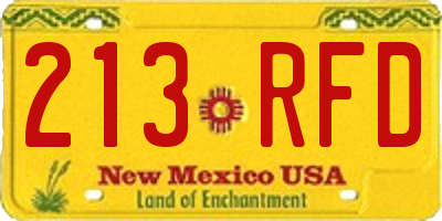 NM license plate 213RFD