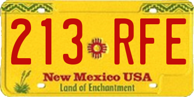 NM license plate 213RFE