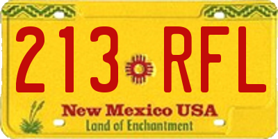 NM license plate 213RFL