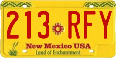 NM license plate 213RFY