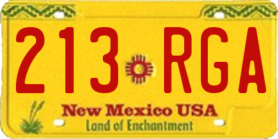 NM license plate 213RGA