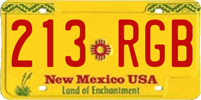 NM license plate 213RGB