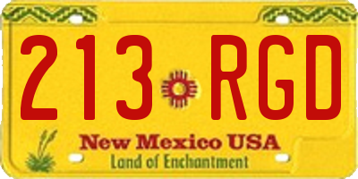 NM license plate 213RGD