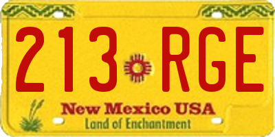 NM license plate 213RGE