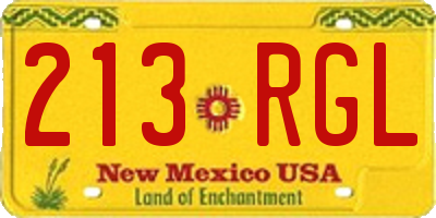 NM license plate 213RGL