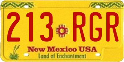 NM license plate 213RGR
