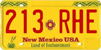 NM license plate 213RHE