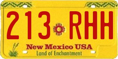 NM license plate 213RHH