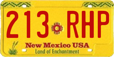 NM license plate 213RHP