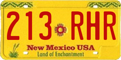 NM license plate 213RHR