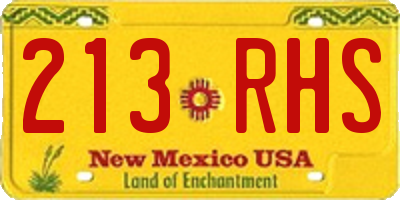 NM license plate 213RHS